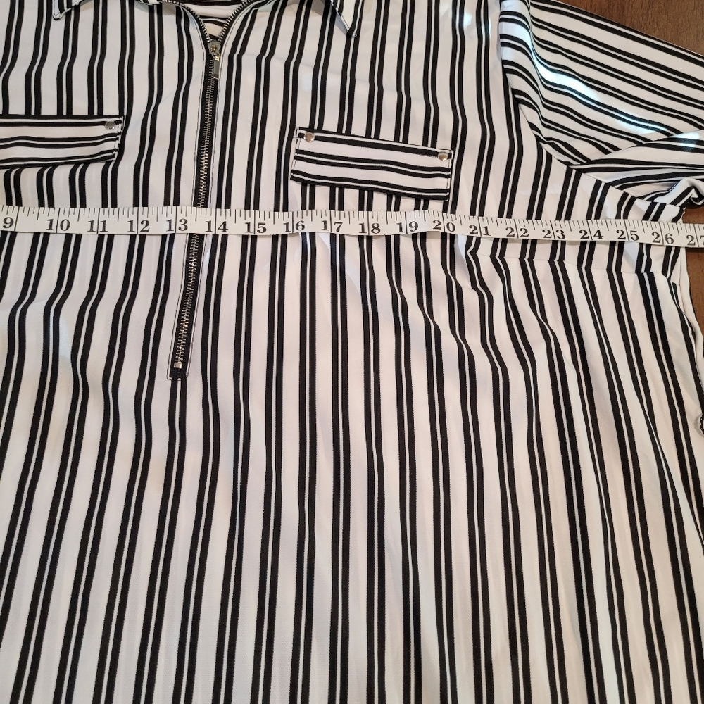 Mlle Gabriel NWT size 3X black and white strip women's dress - Picture 13 of 14